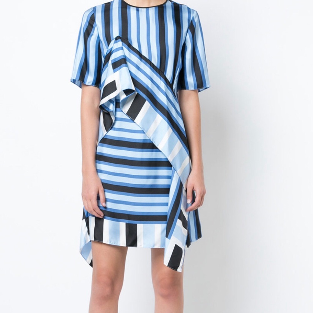 Diane Von Furstenberg Ruffled Striped Dress